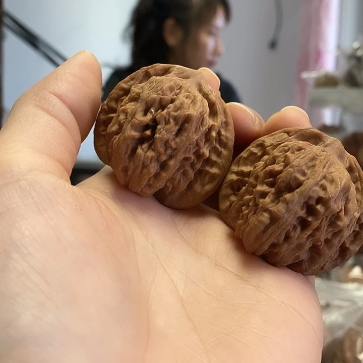 文玩核桃把件42红皮四座楼