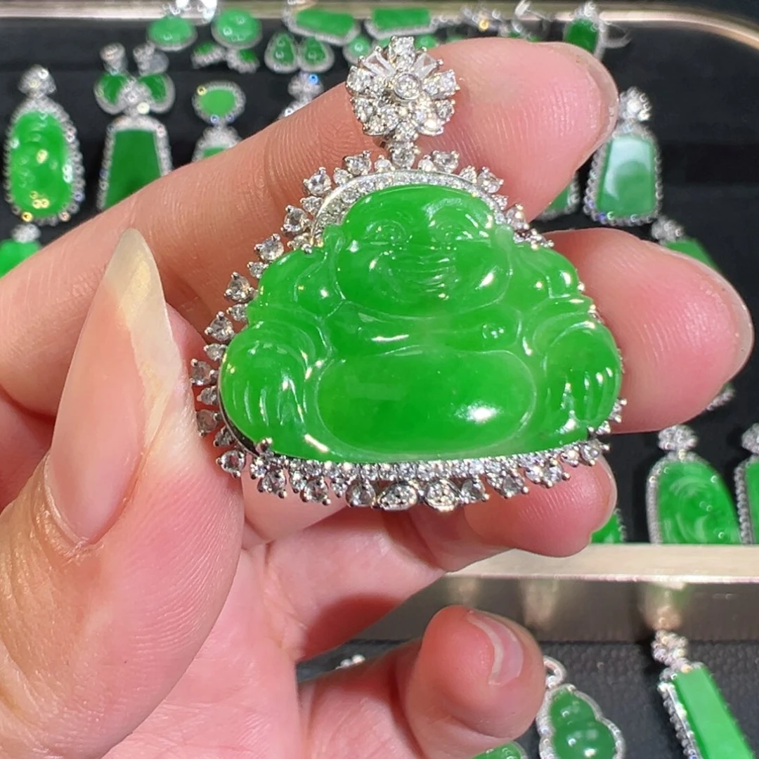 【闪购商品】翡翠吊坠(不含链)18K金镶嵌