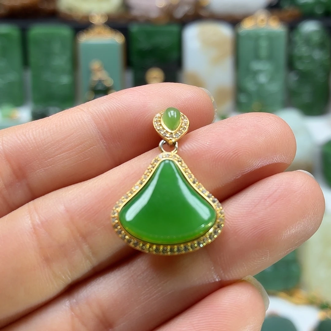 和田玉银S925镶嵌颈饰