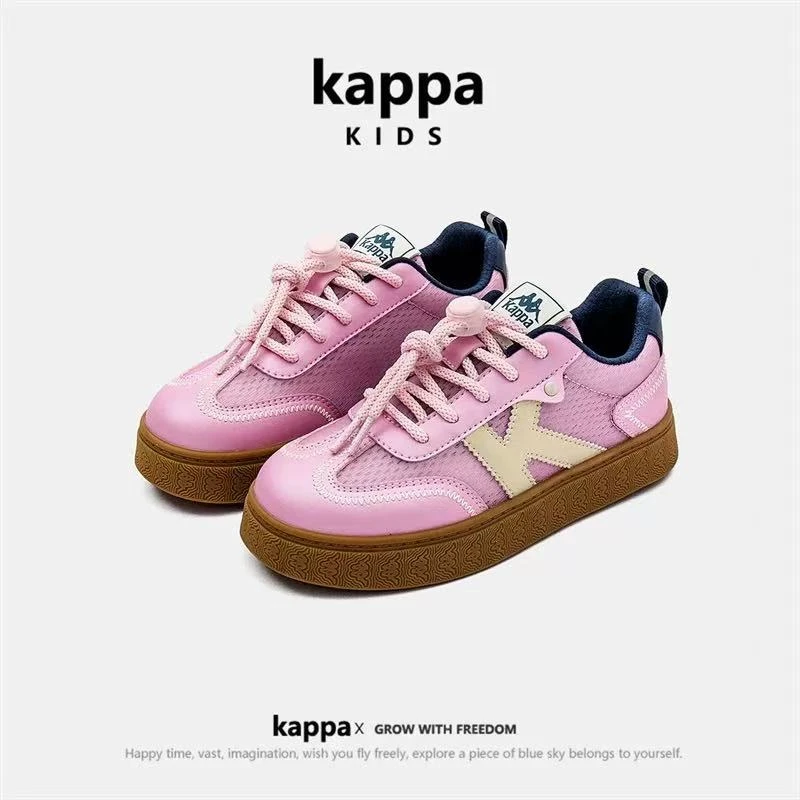 Kappa Kids春季新款儿童复古时尚百搭透气舒适运动低帮休闲德训鞋