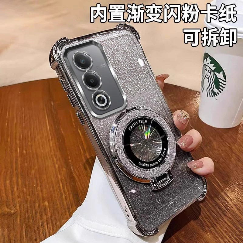 闪粉磁吸支架适用oppoA3x手机壳PKD130软壳镜头全包防摔女新款潮.