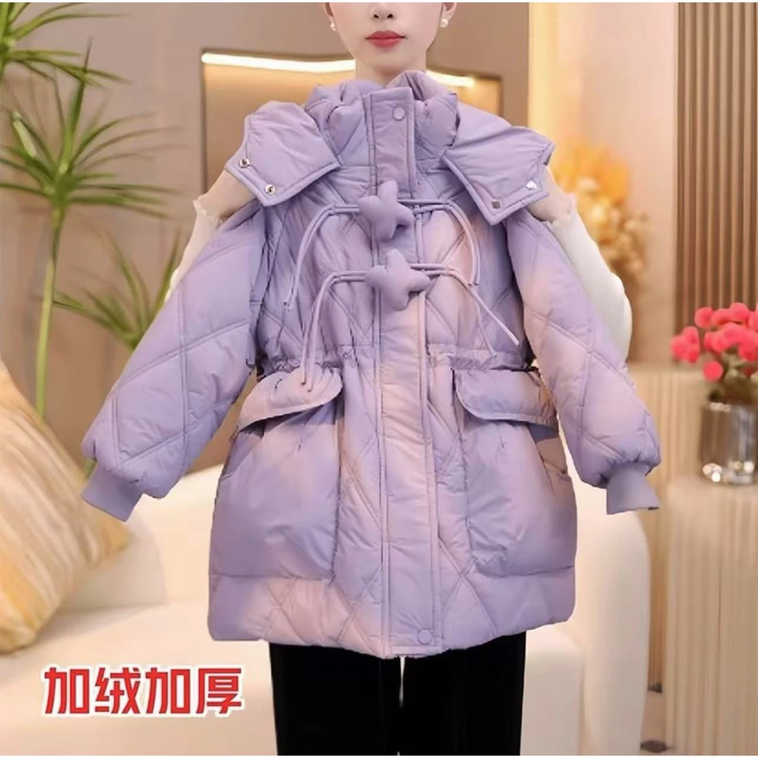 实体店现货女童加厚棉服外套2025冬季冬装新款儿童中长款棉衣