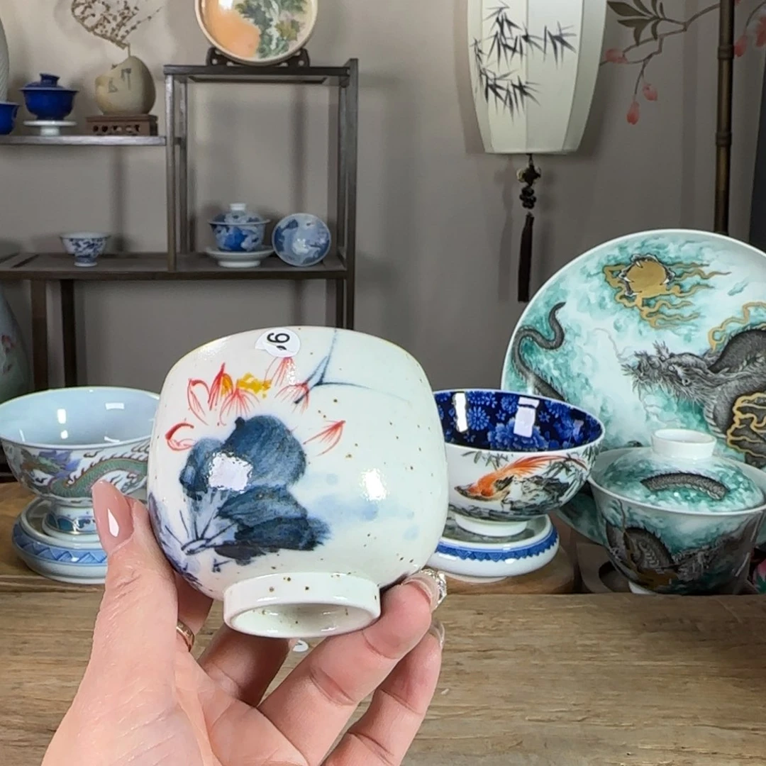 杯景德镇陶瓷柴烧多人