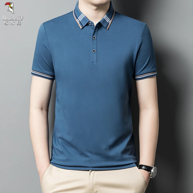 啄木鸟2025年春夏季新品时尚百搭潮流基础亲肤男士短袖T恤