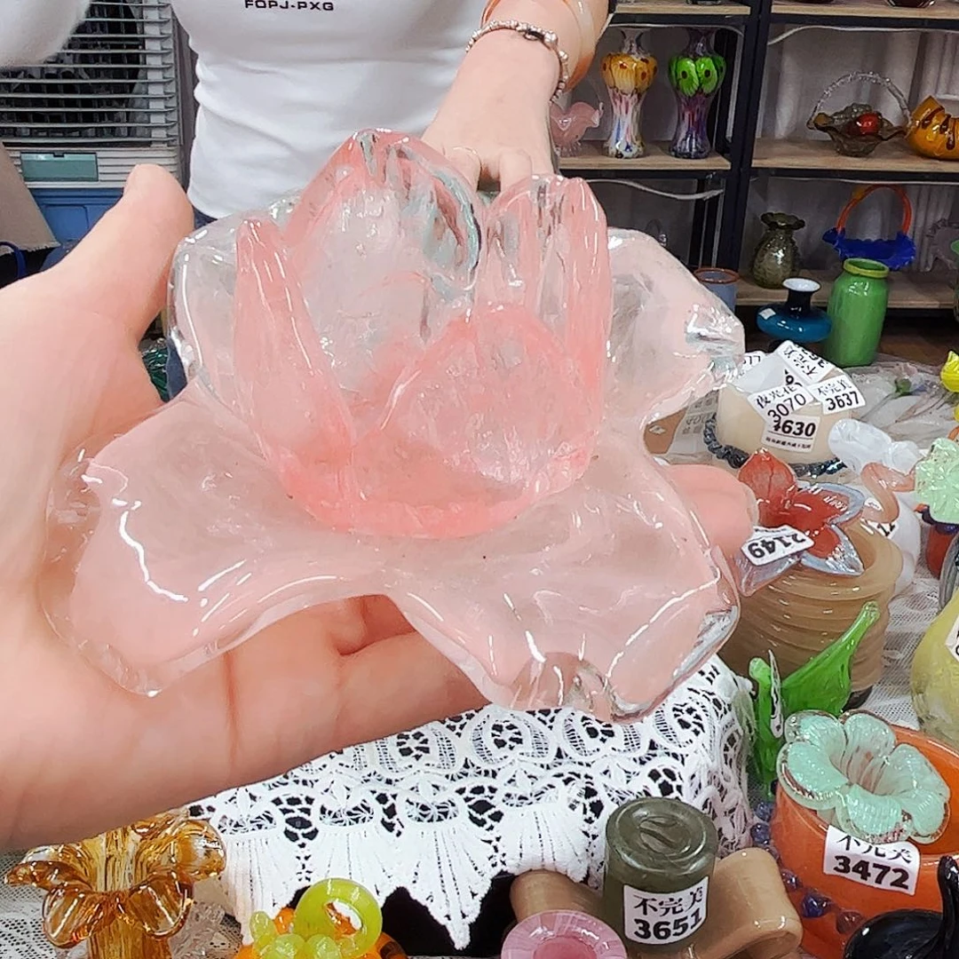 烛台花摆件 家悦琉璃工艺品
