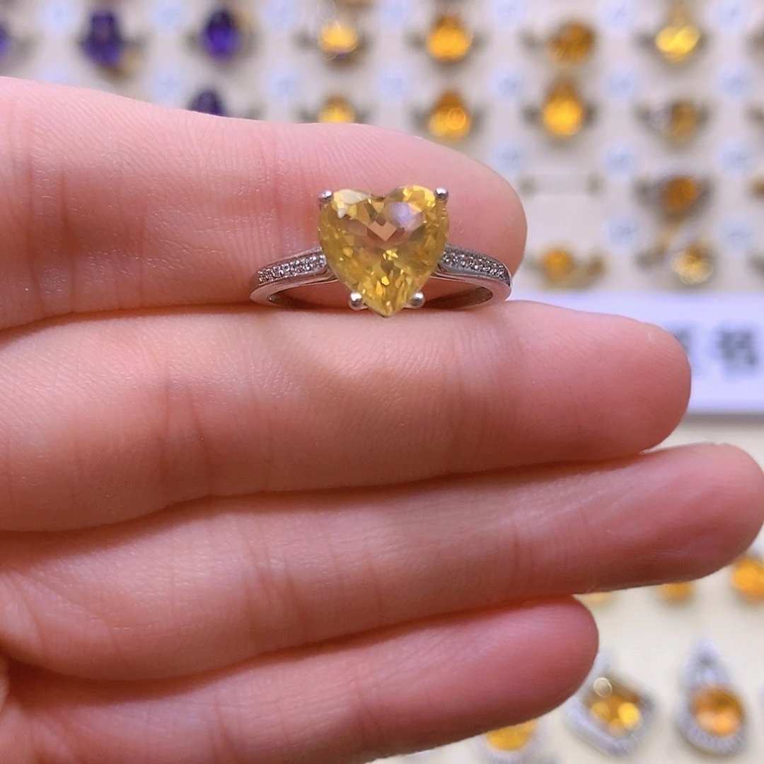 银S925镶嵌珠宝半成品黄晶