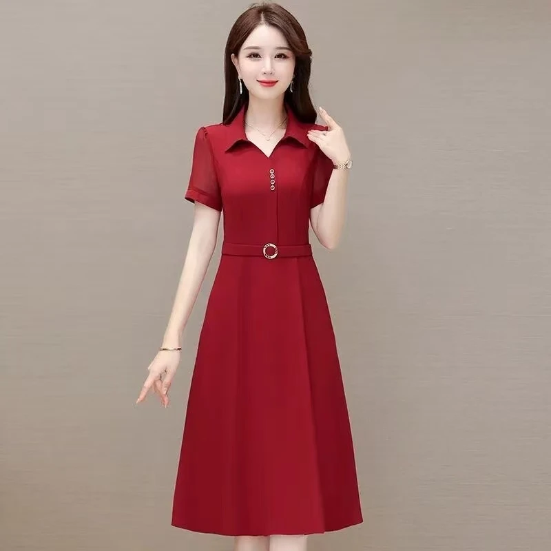 【A1051】新款优雅洋气时尚修身显瘦高端气质夏季连衣裙