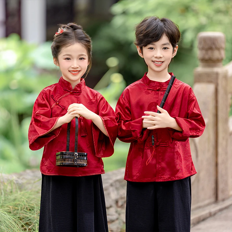 汉服男童秋季2025新款古装中国风儿童春秋新中式唐装日常可穿套装