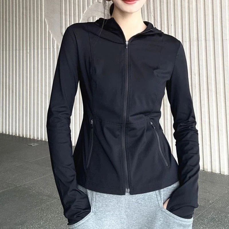 {专柜}商场同款女装2025春秋新款百搭修身纯色拉链连帽外套540062