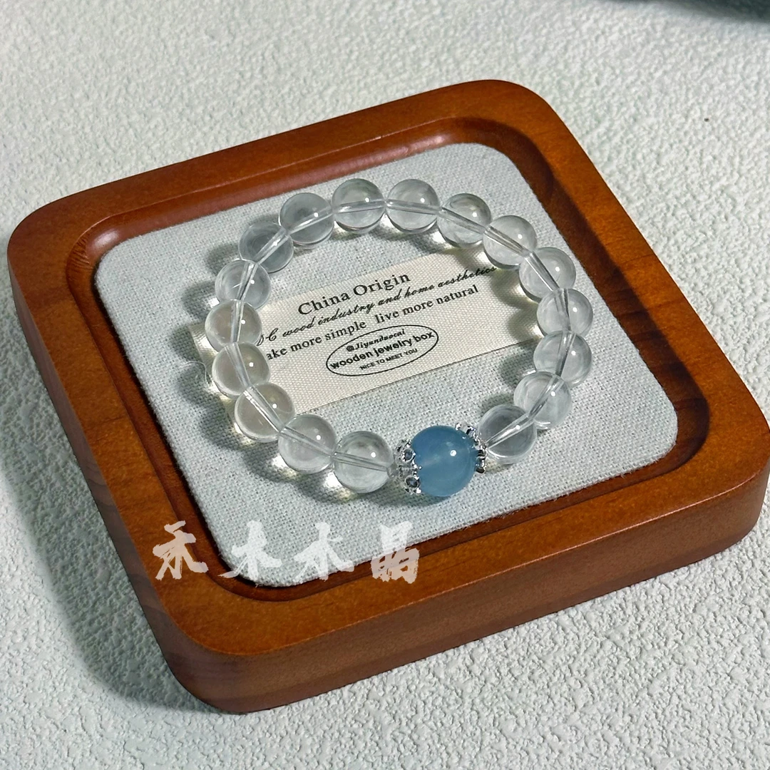 1803-【露思同款】白水晶手串海蓝宝轻奢简约高颜值手链