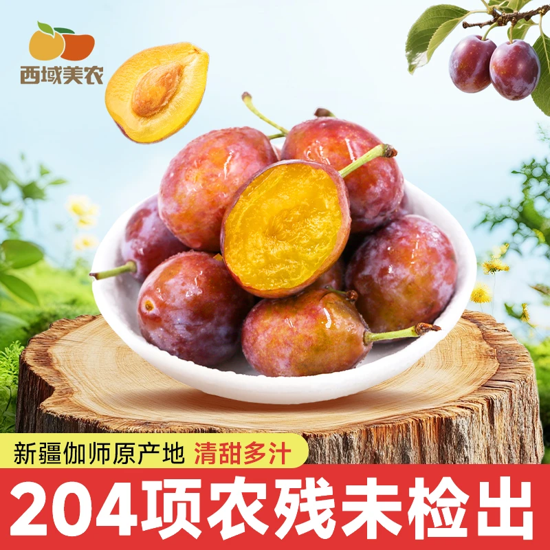 西域美农新疆伽师法兰西西梅3斤装 鲜甜多汁 顺丰发货 坏包赔