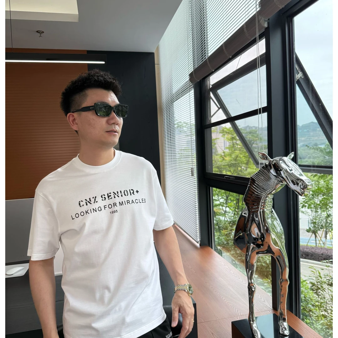 陆老板-2025夏季男士休闲时尚圆领T恤-5958