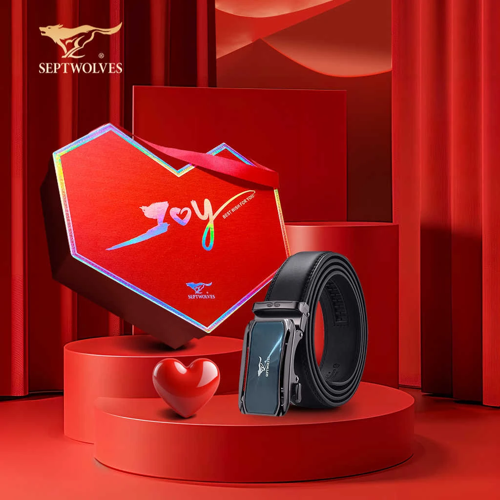 七匹狼轻奢皮带真皮腰带百搭高档生日情人节礼物男士欧若智性风