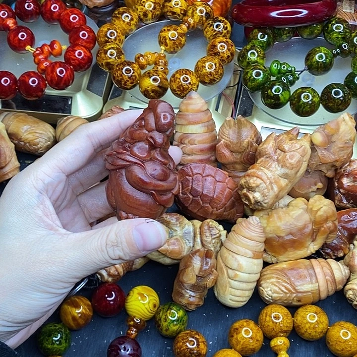 松木琥珀木文玩手串