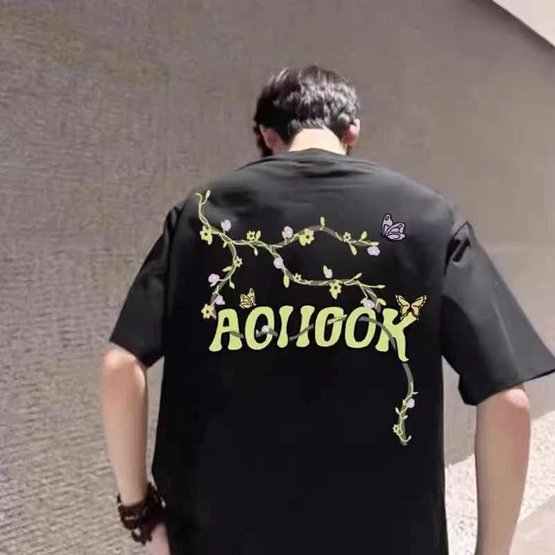 纯棉短袖【801】圆领时尚运动休闲夏季半袖宽松潮流印花街头