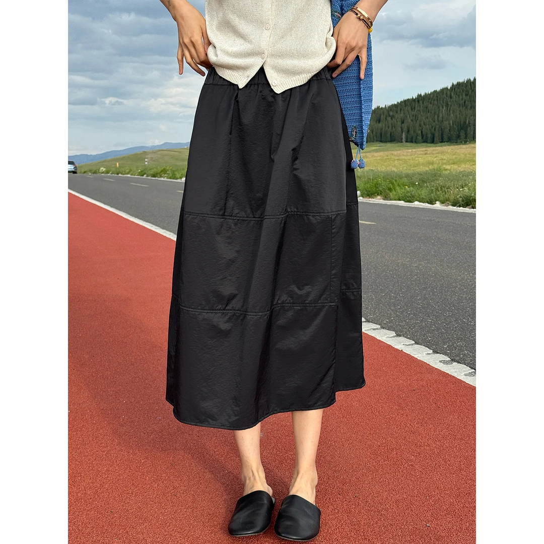 LANGQING 垂感显瘦直筒双色半身裙44559/45535#