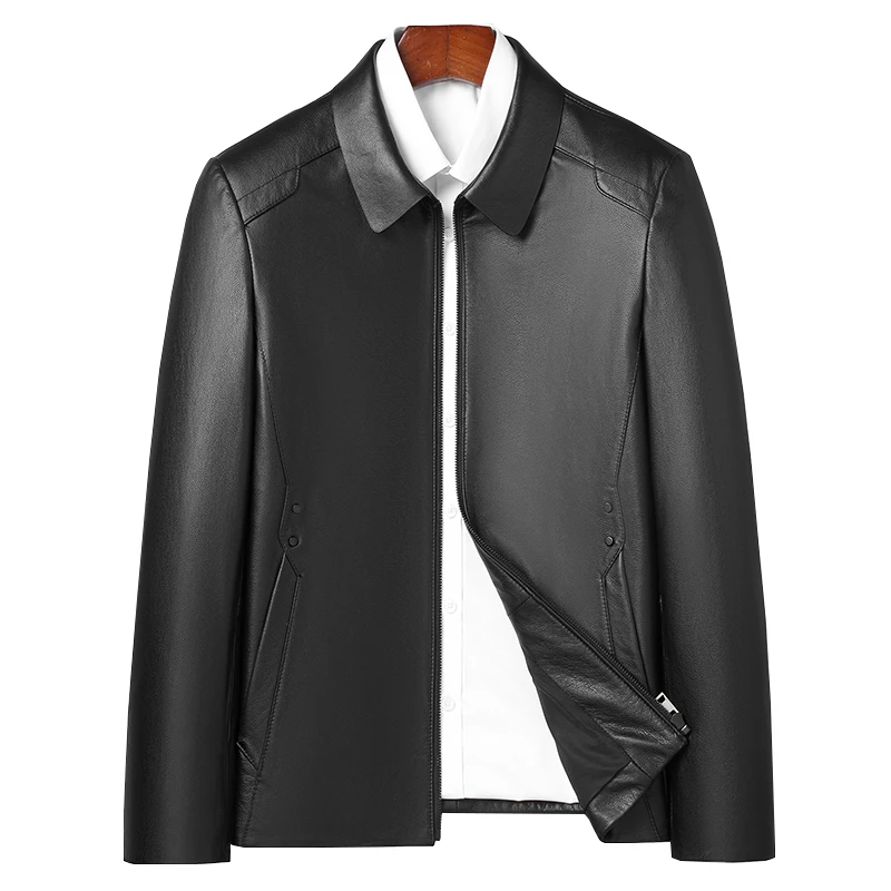 凡客头层牛皮翻领真皮皮衣  NEW
