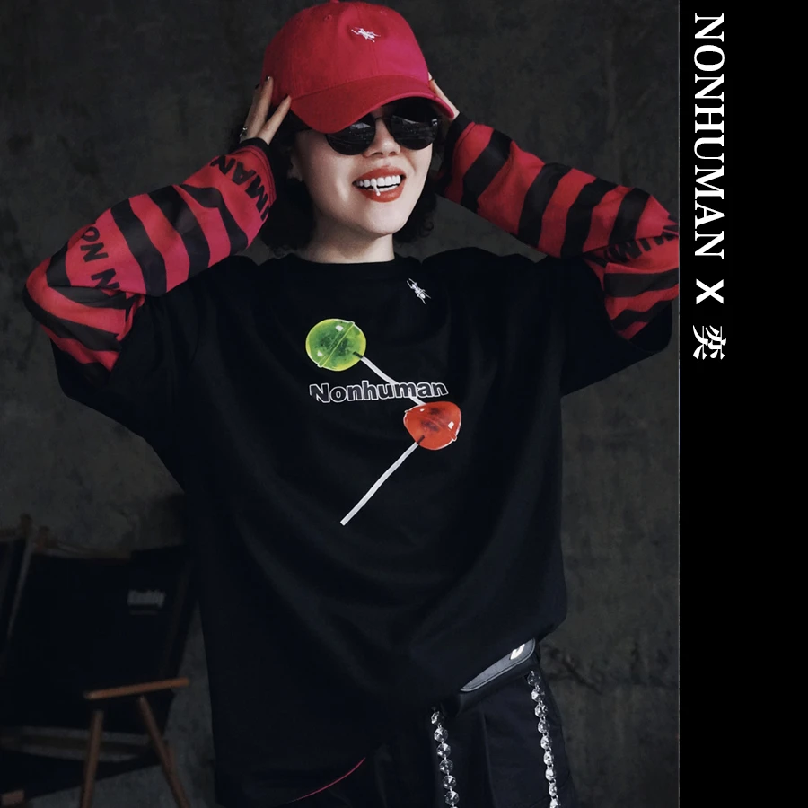 【NONHUMAN X 奕】蚂蚁家 原创设计2025春夏新款 可爱棒棒糖短袖T恤