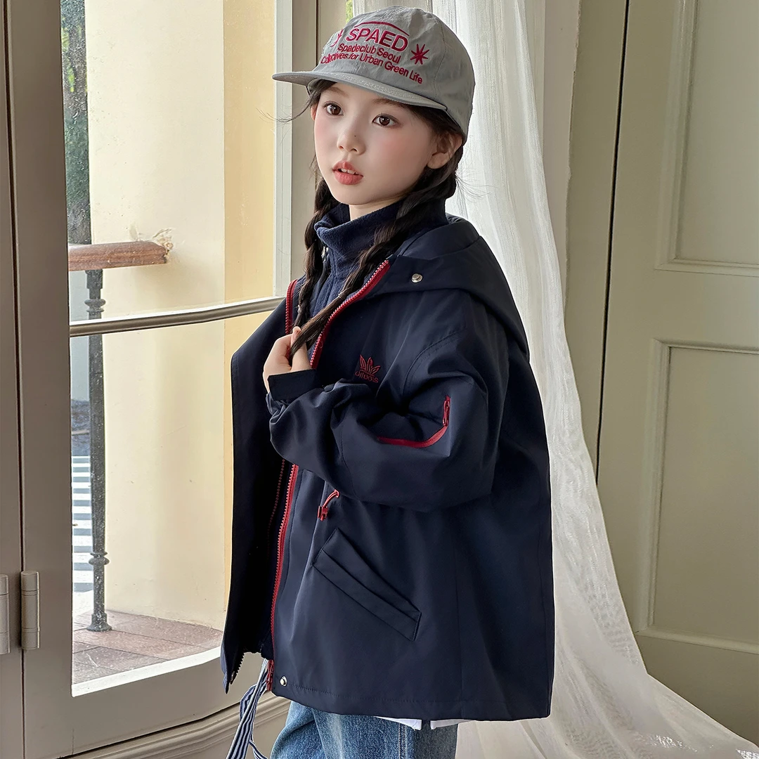儿童冲锋衣三合一可拆卸秋季2025新款女大童风衣女童秋装外套
