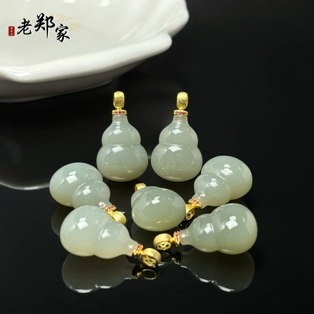 【老郑家】925银和田玉葫芦吊坠 3522 多样性发1件 约21*15*12mm