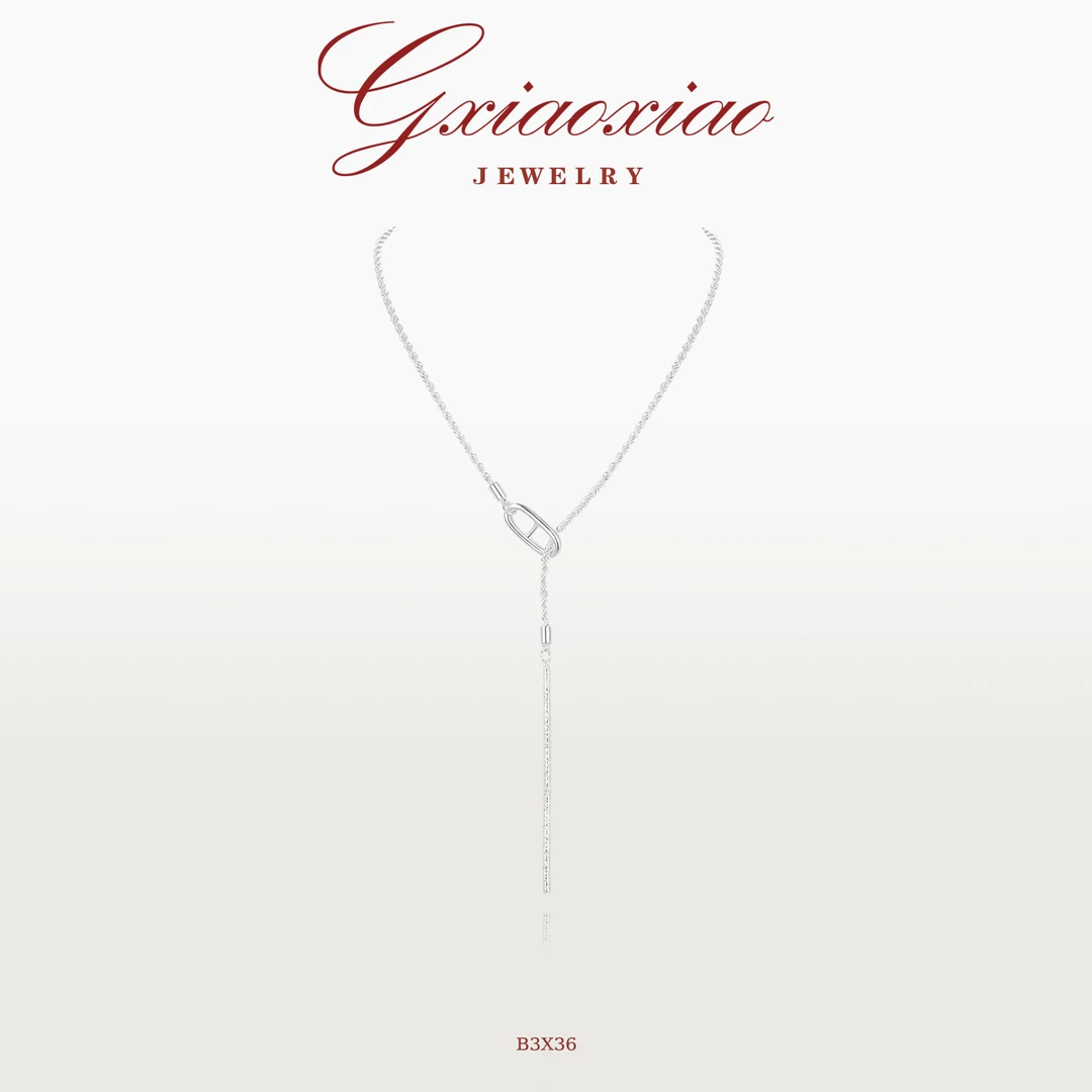 G XIAOXIAO 镀K金 轻奢气质高级感流苏猪鼻子项链 B3X36