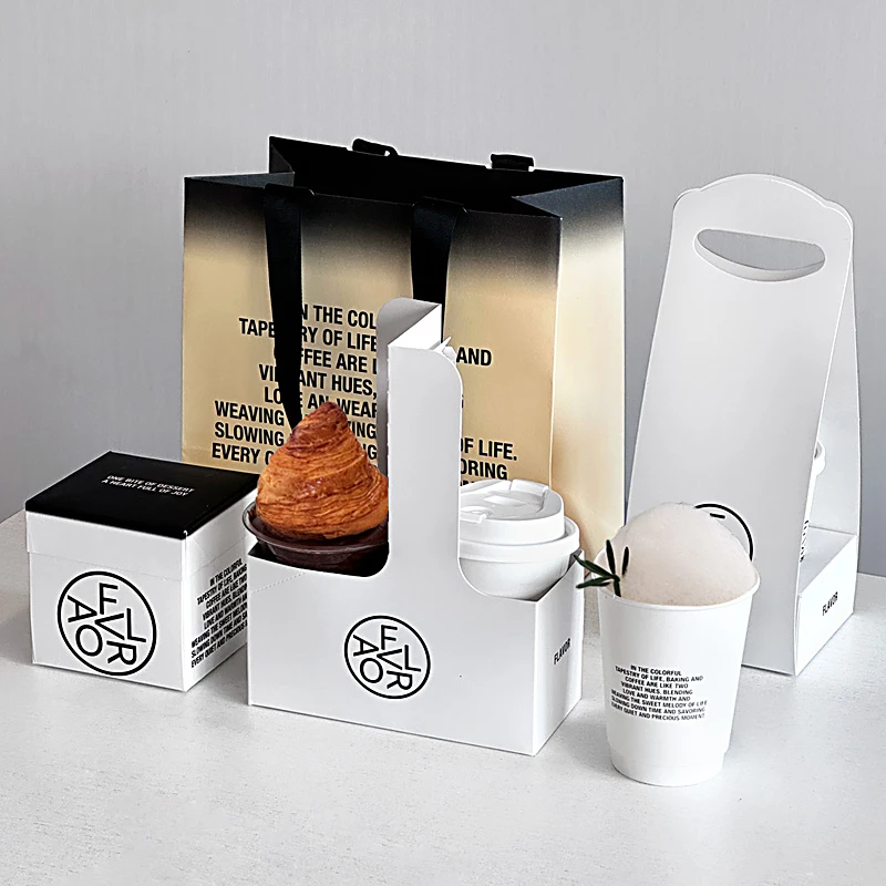 网红咖啡杯一次性纸杯带盖茶饮杯热饮烘焙外带打包杯提商用定制