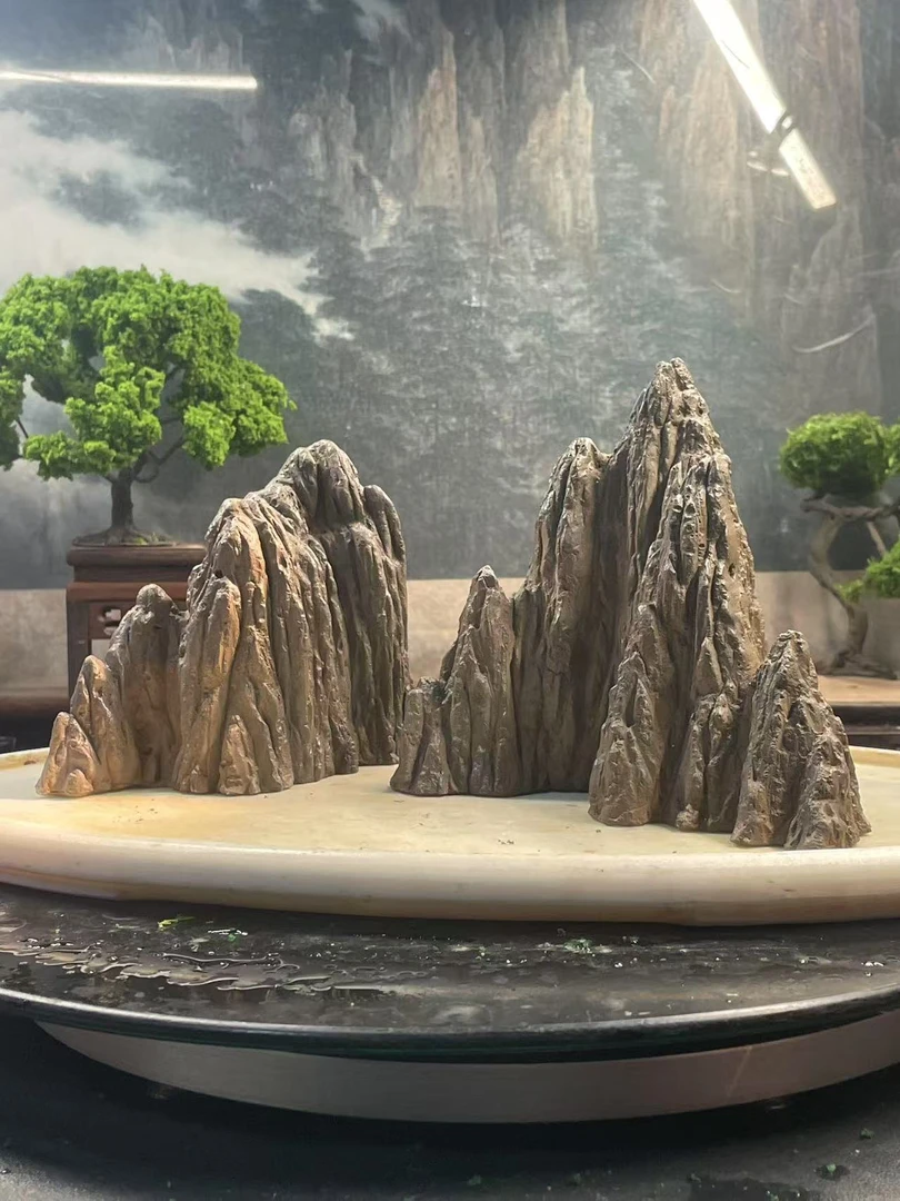 4377【长30*宽15高16】山峰摆件组合鱼缸青龙石