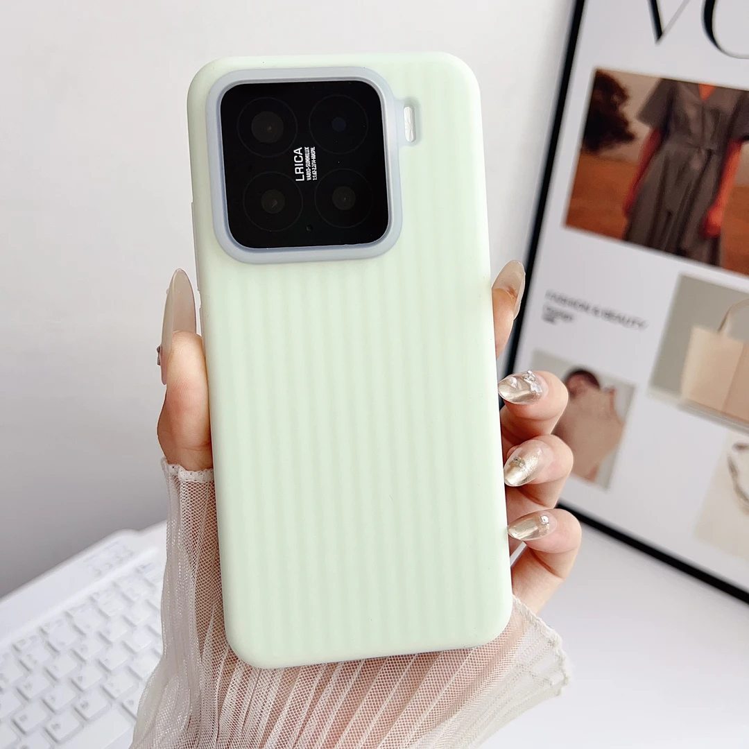 适用小米15手机壳瓦楞纹液态硅胶15pro高级感果冻纯色简约保护ins