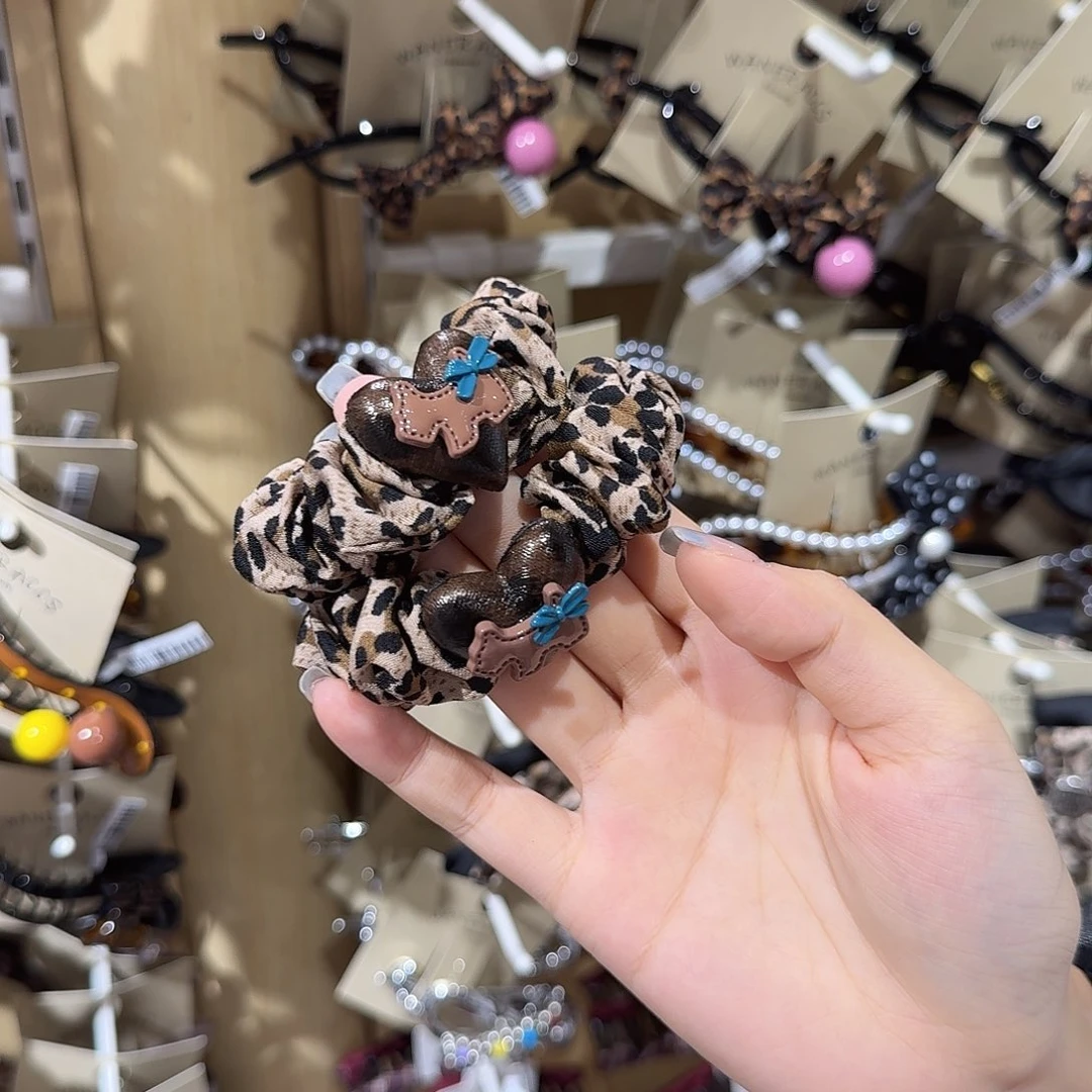 布艺铁合金豹纹小狗肠圈