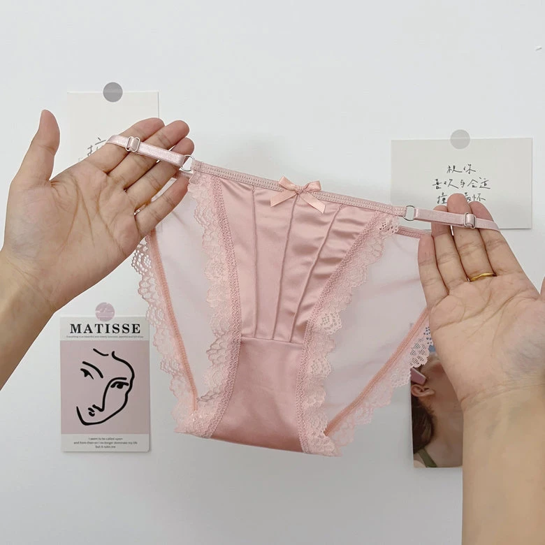 甜欲月光~少女高开叉性感蕾丝内裤女夏薄款低腰无痕女士三角裤
