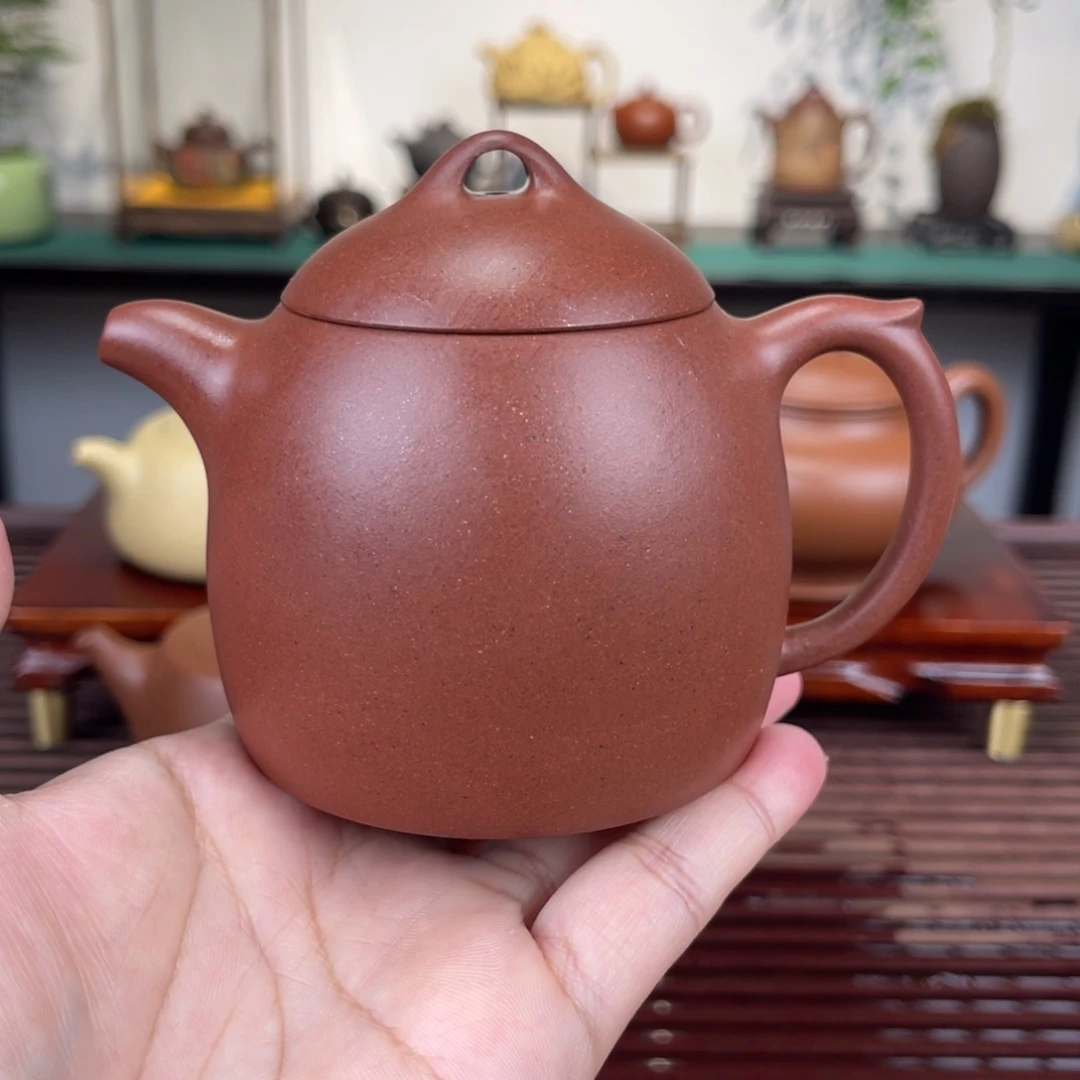 茶壶紫砂220毫升全手工紫泥秦权