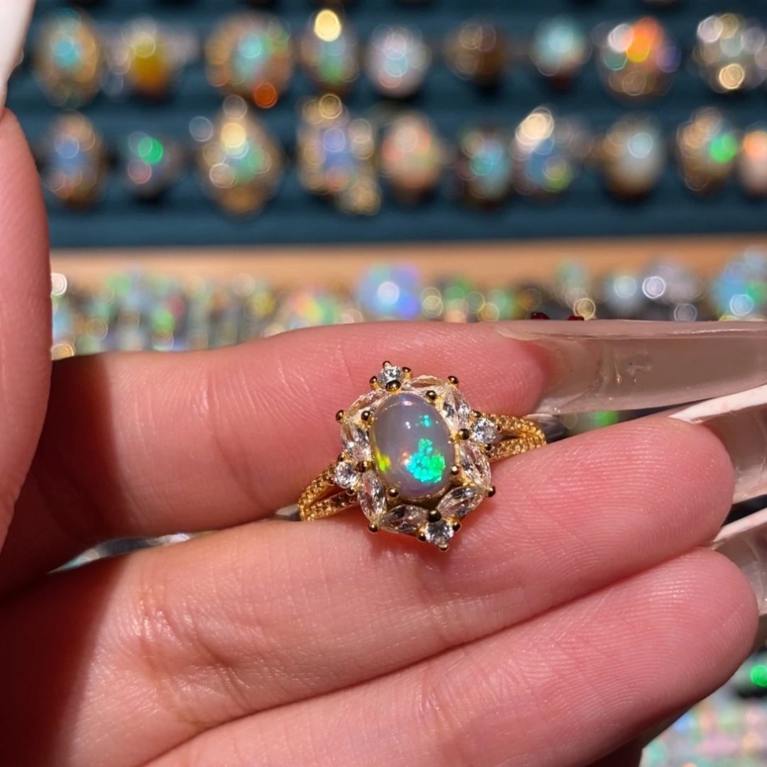 欧泊银S925镶嵌戒指