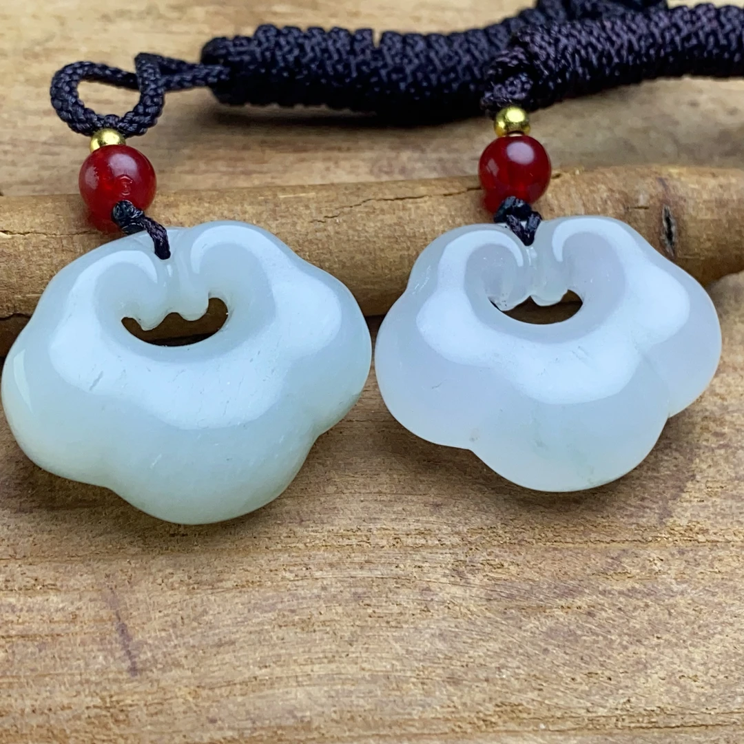 天然金丝玉微翠宝宝锁精美大气多样性发其一