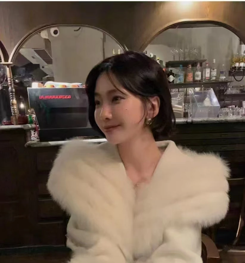 【流苏岁月】秋冬女休闲长款时尚宽松双面狐狸毛羊毛大气大衣-867