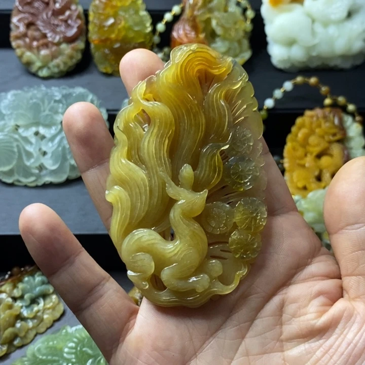 岫玉未镶嵌项链毛衣链