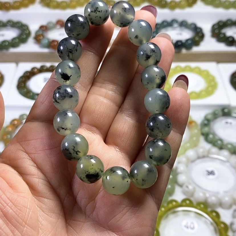 【闪购商品】未镶嵌蛇纹石玉手链卡12