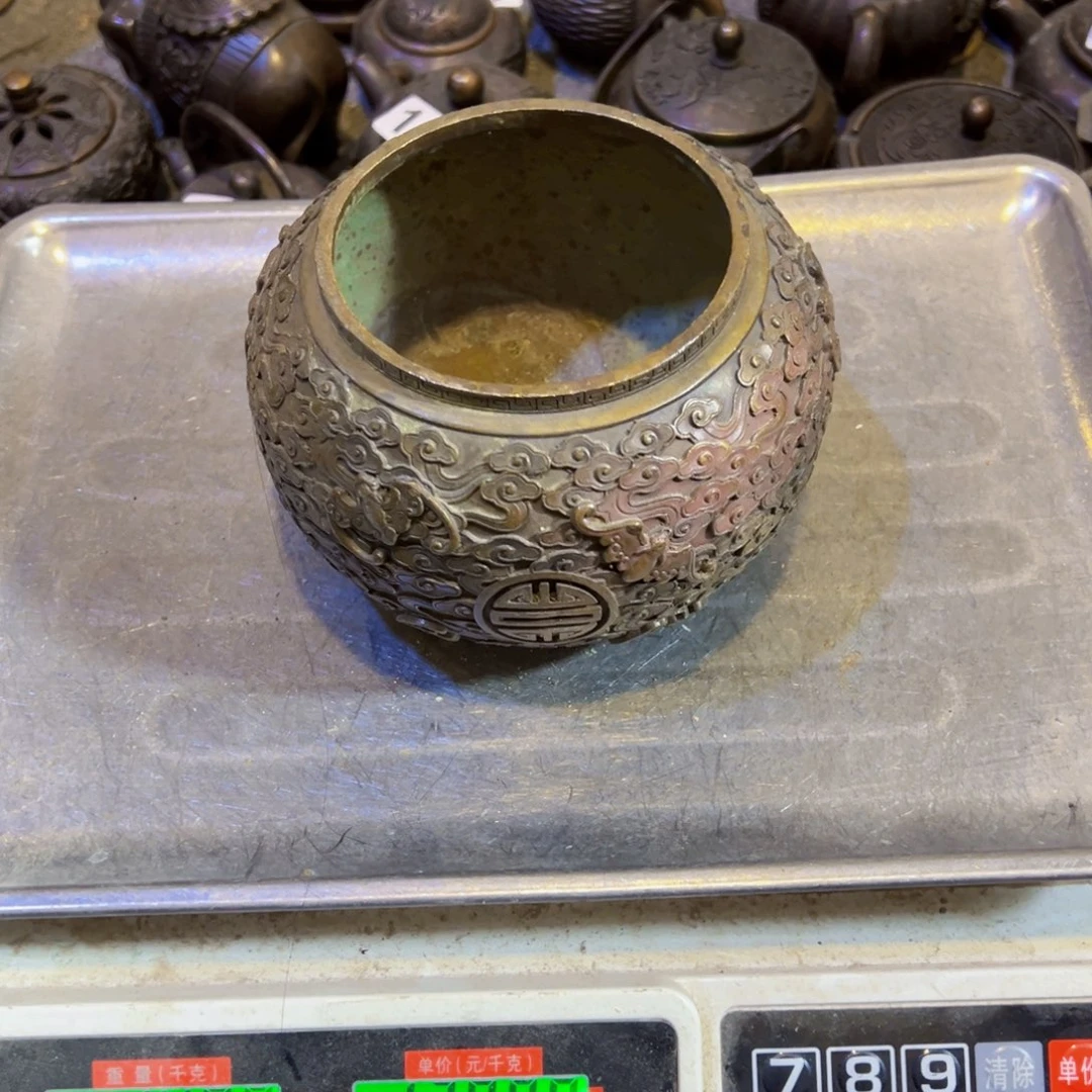 紫***兑黄铜摆件，文房摆件
