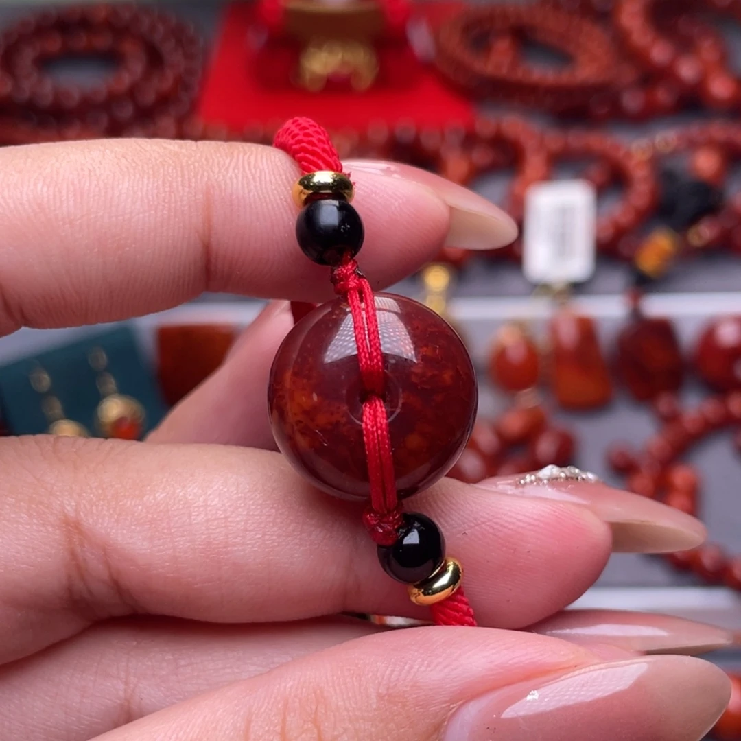 南红玛瑙未镶嵌其他高品17.8mm瓦西牛血爆妖平安扣