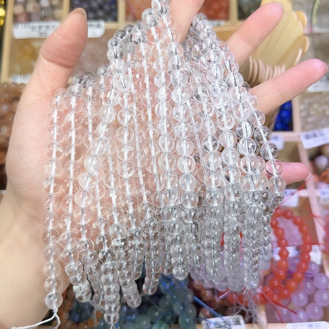 烟晶手链银S925镶嵌白水两圈