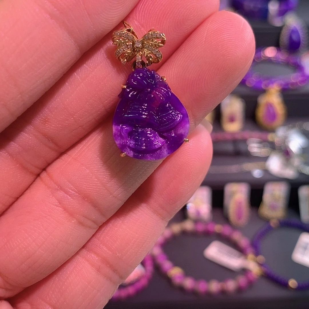 18K金镶嵌苏纪石（舒俱来）吊坠(不含链)