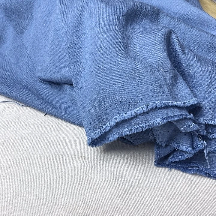 棉混纺浅蓝色麻棉2米