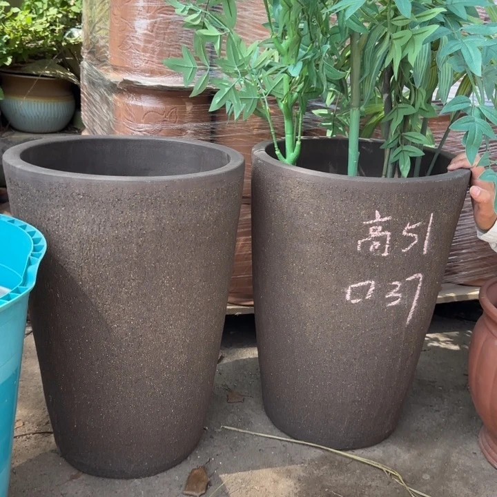 紫砂花盆口37高51宜兴粗陶粗糙