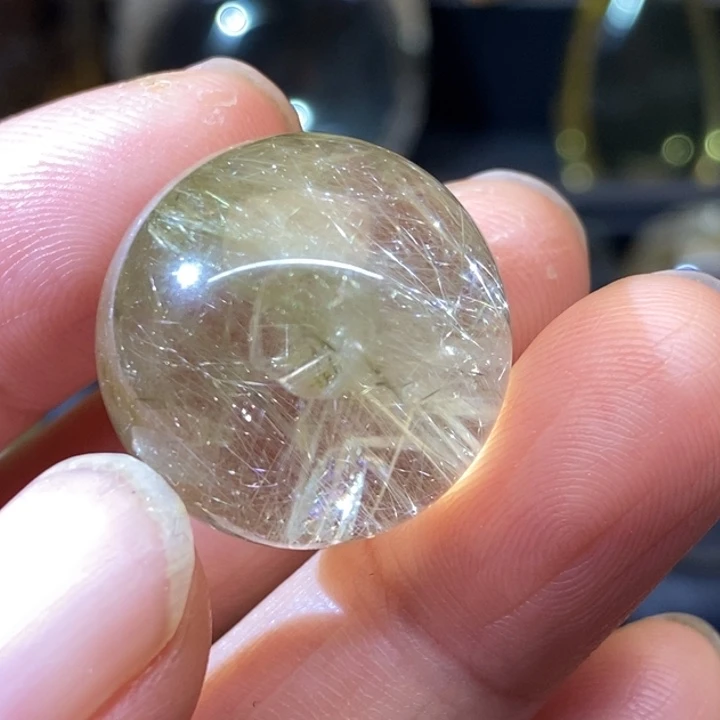 【闪购商品】吊坠(不含链)未镶嵌水晶金发晶晶中晶球