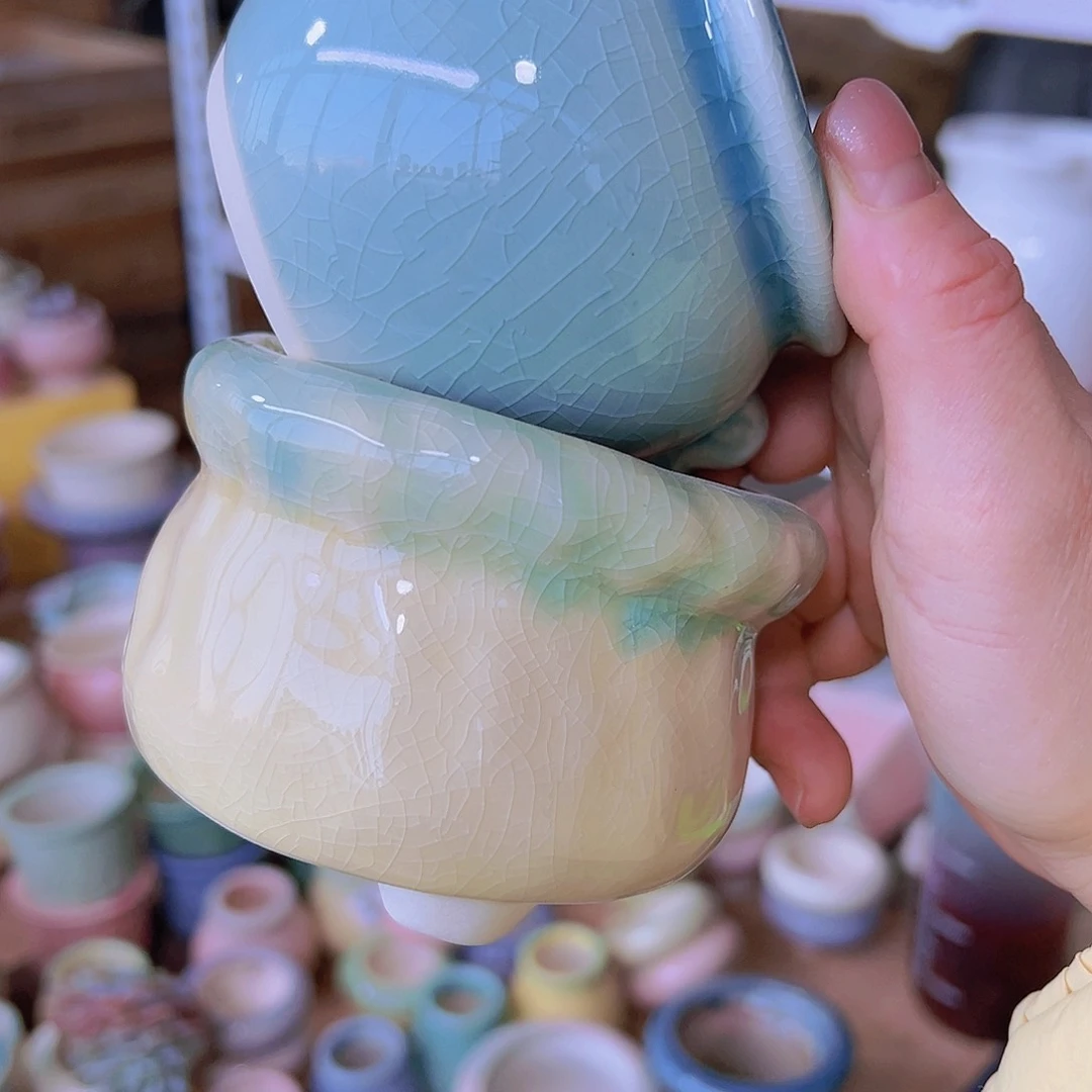 红陶陶瓷花盆当场满12包邮