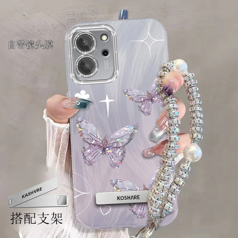 带镜头膜华为荣耀80SE手机壳蝴蝶GIA-AN80全包Honor80se软壳