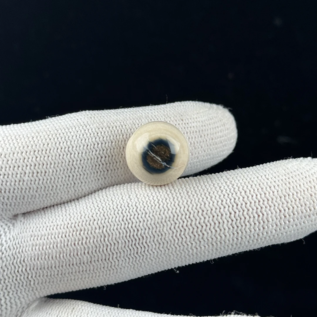 J6512天然猛犸 蓝眼睛圆珠15mm一物一图 假一罚十