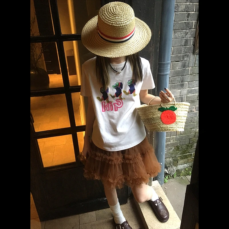 可爱印花短袖T恤女     80202