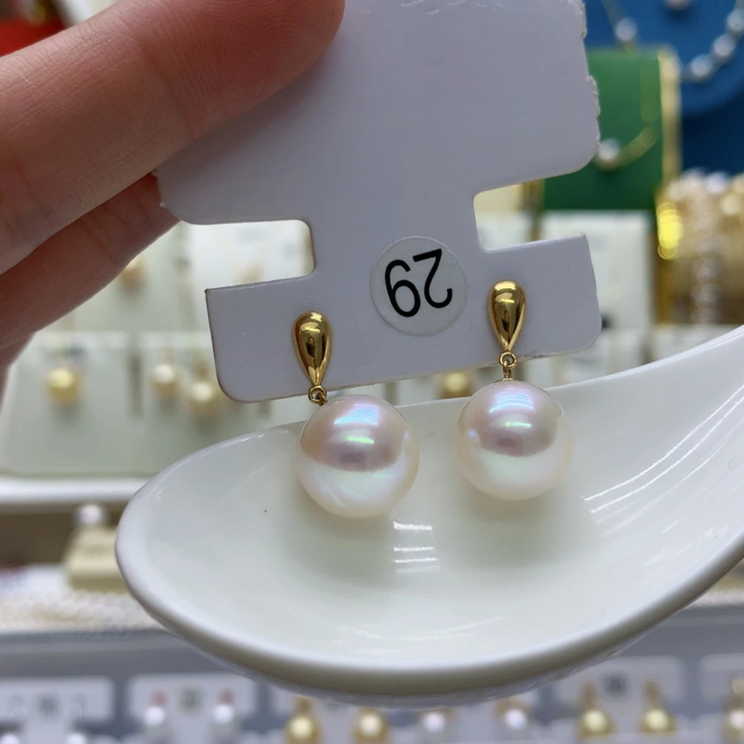 耳饰淡水珍珠18K金镶嵌