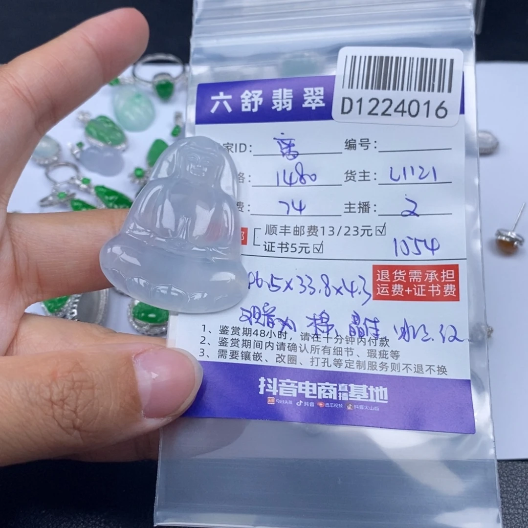 离***谱翡翠未镶嵌吊坠(不含链)D1224016