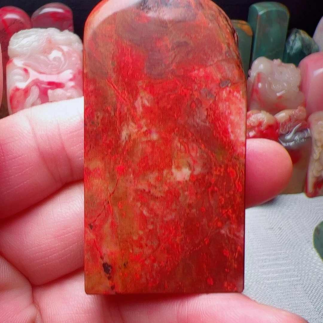 鸡血石昌化鸡血石平安无事牌